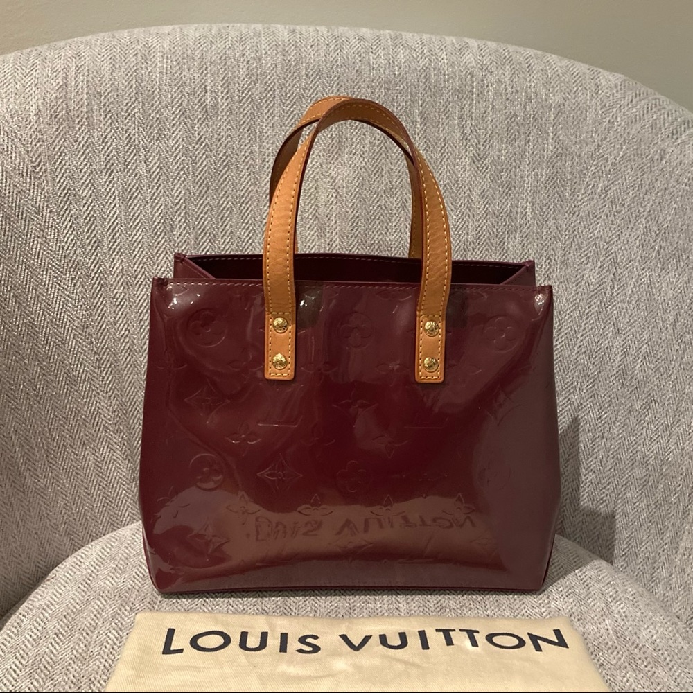 Louis Vuitton Houston Burgundy Patent Leather Handbag